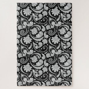 Puzzle Mignons motifs cachemire noir blanc vintage