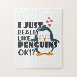 Puzzle Mignons Penguins J'Aime Vraiment Les Pingouins D'A