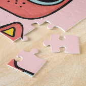 Puzzle Mignons visages de chat, motif sans soudure. (Côté)