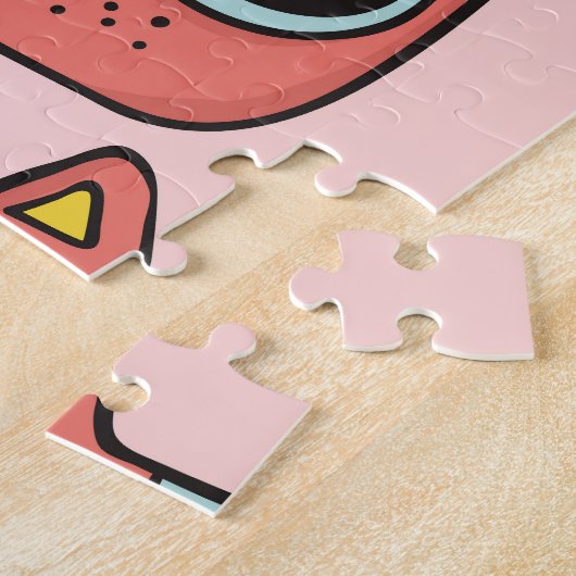 Puzzle Mignons visages de chat, motif sans soudure. (Côté)