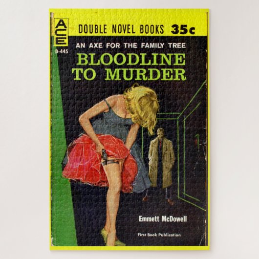 Puzzle milieu des années 1950 Bloodline to Murder pulpe c (Vertical)