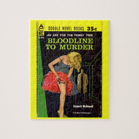 Puzzle milieu des années 1950 Bloodline to Murder pulpe c (Vertical)