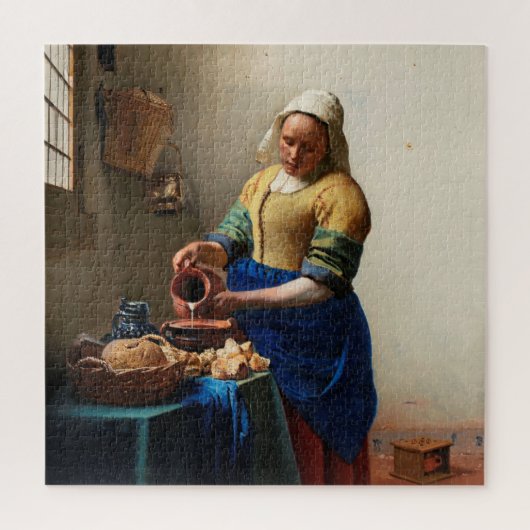 Puzzle Milkmaid Kitchen Maid by Johannes Vermeer (Vertical)