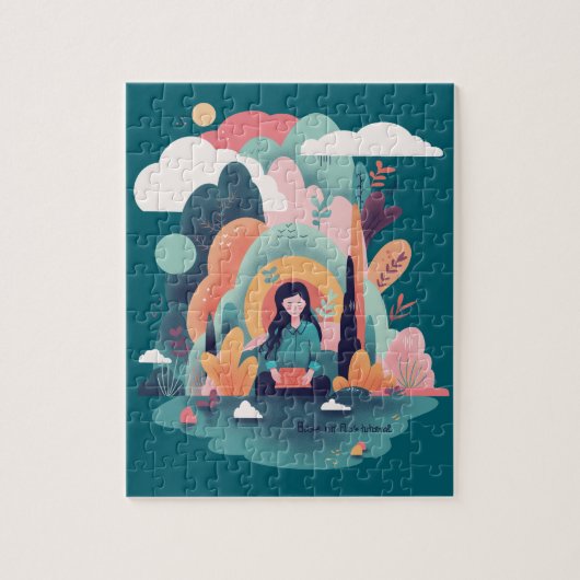 Puzzle Mindfulness Girl in Nature (Vertical)