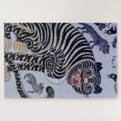 Puzzle Minhwa coréenne de tigre avec trois cubes (Horizontal)