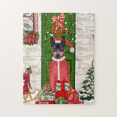 Puzzle Miniature Pinscher Chien Noël (Vertical)