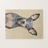 Puzzle Miniature Pinscher Peinture mignonne Chien Art ori (Horizontal)