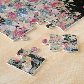 Puzzle Miniature Pinscher terrain de fleurs assis (Côté)