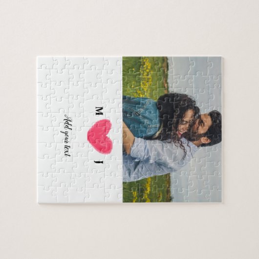 Puzzle minimal add yd name monogram invit (Horizontal)