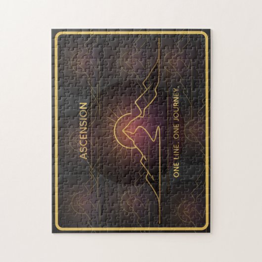 Puzzle Minimal One-Stroke Mountain Ridge | Sunrise Line (Vertical)