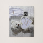 Puzzle Minimal White Bear Pregnancy announcement  (Vertical)