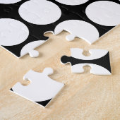 Puzzle Minimal White Dots on Solid Black Background (Côté)