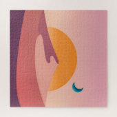 Puzzle Minimalist Desert Sunset Moon Landscape (Horizontal)