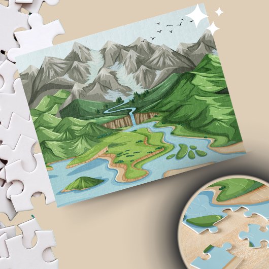Puzzle minimaliste nature | Cadeau pour famille