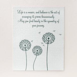 Puzzle Minmalist ment blanc dandelion motivation citation