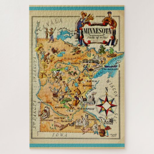 Puzzle Minnesota Illustrated 20x30 Map (Vertical)