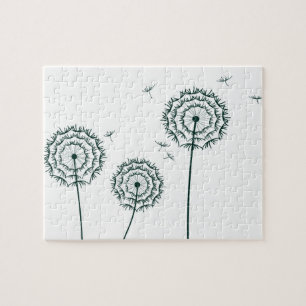 Puzzle Mint Blue dandelion in spring