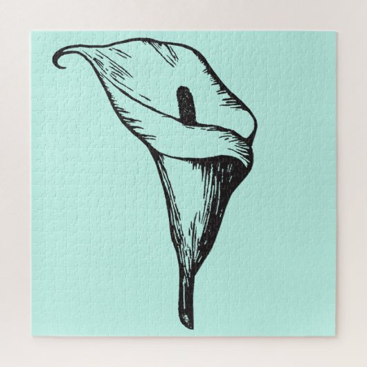 Puzzle Mint Green Calla Lily Botanical Flower Floral (Vertical)