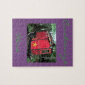 Puzzle Minuscule caravane rouge tzigane customisée (Horizontal)