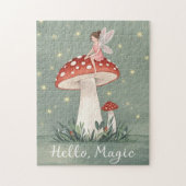 Puzzle Minuscule fée perchée sur un champignon et brillan (Vertical)