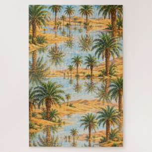 Puzzle Mirage de palmier d'oasis du désert