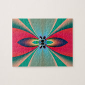 Puzzle Miroir de symétrie corail sarcelle Art abstrait (Horizontal)