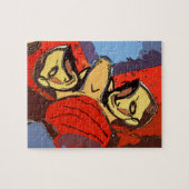 Puzzle Miroir Homme Avec Serviette Bleue, (Horizontal)