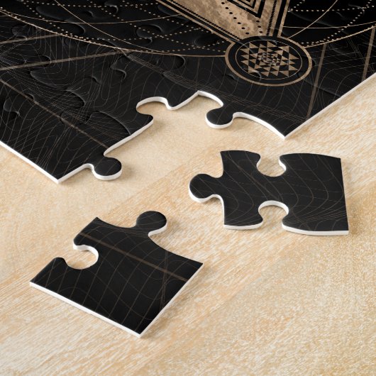 Puzzle Mite majestueuse dans la géométrie sacrée - noir (Côté)
