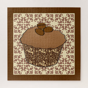 Puzzle Mocha / Café Frosted Cupcake, Arrière - plan dente