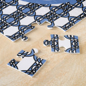 Puzzle Mod Retro Monogram Blue Abstrait Scarab Motif (Côté)