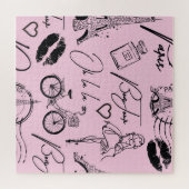 Puzzle Mode, calligraphie, Tour Eiffel, lèvres (Horizontal)