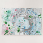 Puzzle Modèle blanc rose Abstrait<br><div class="desc">Puzzle Modèle Abstrait rose bleu vert blanc moderne.</div>