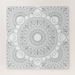 Puzzle Modèle de coloriage Mandala Géométrique lignes noi