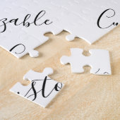 Puzzle Modèle de texte de script moderne éditable | Noir (Côté)