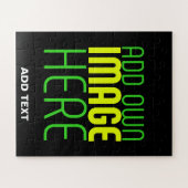 PUZZLE MODÈLE DE TEXTE D'IMAGE NOIRE SIMPLE ET MODERNE (Horizontal)