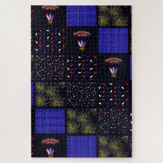 Puzzle Modèle patchwork du 4 juillet - 4 juillet (Vertical)