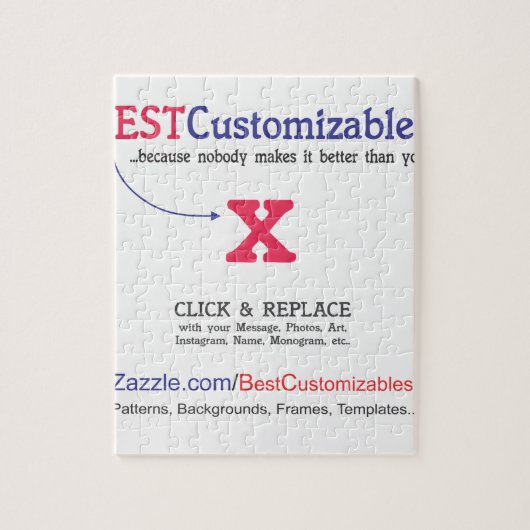 Puzzle Modèle personnalisable de cadeau (Vertical)