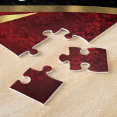 Puzzle Modèle photo damassé rouge (Côté)