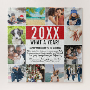 Puzzle Modern 12 Photo Collage Family Year In Review 