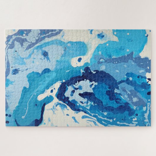 Puzzle Modern abstract with pastel shades of blue ocean (Horizontal)