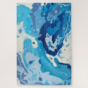 Puzzle Modern abstract with pastel shades of blue ocean
