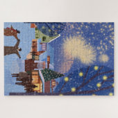 Puzzle Modern Christmas Town in Snow Art Christmas (Horizontal)