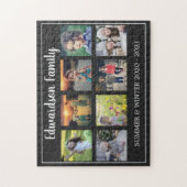 Puzzle Modern family photo collage monogrammed 8 (Vertical)