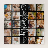 Puzzle Modern Family Script 20 Photo Collage Chic Black (Horizontal)