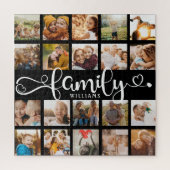 Puzzle Modern Family Script 20 Photo Collage Chic Black (Vertical)