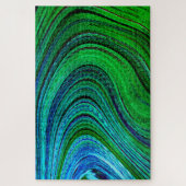 Puzzle Modern Fractal Art Waves Wavy Green Blue Abstract (Vertical)