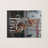 Puzzle Modern Love Custom Cat Pets Photo Monogram (Horizontal)