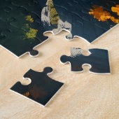 Puzzle Modern Navy & Gold Abstract Mountain Peak – Luxury (Côté)