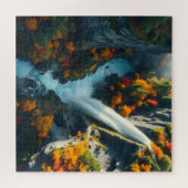 Puzzle Modern Navy & Gold Abstract Mountain Peak – Luxury (Horizontal)