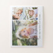 Puzzle Modern Simple Script Family Photo Collage (Vertical)